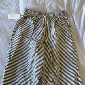 Donni olive green stripe cotton pants